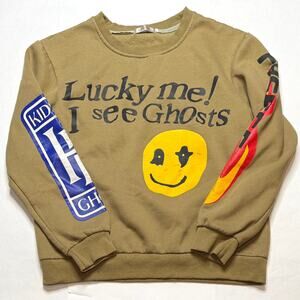 Lucky me I See Ghost tan long sleeve crewneck shirt size L